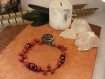 Bracelet "magic of witch", gothique wicca en gemmes, verre et métal noir 