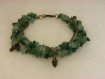 Bracelet "aredhel", elfique en gemmes vert et métal bronze 