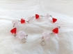 Bracelet perles triangles rouge et givre rosé 