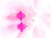Boucles d'oreilles fillette clochette rose 