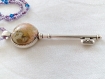 Collier pendentif et sa clé du bonheur avec pierre gemme 