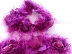 Parure plume et fleur violette dentelle 