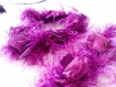 Parure plume et fleur violette dentelle 