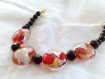 Bracelet perles en verre red and black 