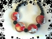 Bracelet perles en verre red and black 