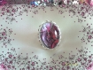 Bague motif feuille rose ovale 