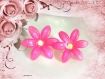 Boucles d'oreilles fleur de guimauve rose 