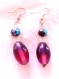 Boucles d'oreilles losange avec perles artisanales 