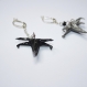 Boucles d'oreilles en origami en forme de x-wing star wars gris et noir 