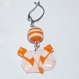 Boucles d'oreilles en origami en forme de tête de panda orange 