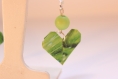 Boucles d'oreilles en origami en forme de coeur vert claire 