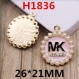 5 breloques en alliage de mk pendentif 26x21mm h1836 