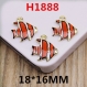 5 breloques pendentif en alliage de poissons 18mmx16mm h1888 