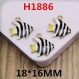 5 breloques pendentif en alliage de poissons 18mmx16mm h1886 