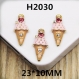 5 breloques crème glacée pendentif en alliage 23mmx10mm h2030 