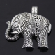 2 breloques 53x60mm métal argenté vieilli éléphant pendentif c3285 