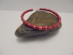 Bracelet femme mini perles fuchsia, doré et argenté 