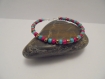 Bracelet femme mini perles fuchsia, turquoise, doré et argenté 