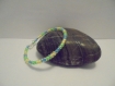 Bracelet femme mini perles jaune, vert et bleu 