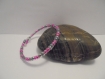 Bracelet femme mini perles noir et violet 