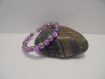 Bracelet femme perles multicolore et violet mat 
