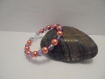 Bracelet femme perles cuivré et violet 