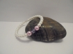 Bracelet femme perles blanc nacré, rose et violet 