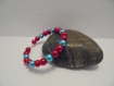 Bracelet femme perles rouge et bleu 