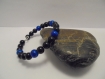 Bracelet femme perles noir et bleu 