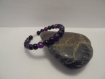 Bracelet femme perles noir et violet 