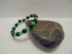 Bracelet femme perles noir et vert 