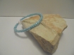 Bracelet femme mini perles bleu ciel et argenté 