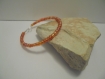 Bracelet femme mini perles orange et argenté 