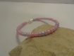 Bracelet femme mini perles mauve et rose 