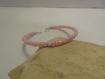 Bracelet enfant mini perles mauve, rose et rose saumon 