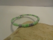 Bracelet femme mini perles gris et vert pale 