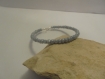 Bracelet femme mini perles gris et argenté 