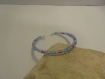 Bracelet enfant/ado mini perles bleu ciel et fuchsia 