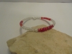 Bracelet femme mini perles rouge et transparent 