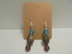 Boucles d'oreilles fantaisie perles, bronze et argenté 