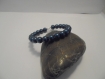 Bracelet femme perles bleu argenté 
