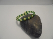 Bracelet femme perles jaune et perles verte 