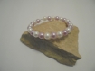 Bracelet femme perles blanc nacré, rose et argenté 