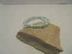 Bracelet femme perles blanc nacré, turquoise et argenté 