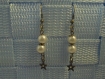 Boucles d'oreilles fantaisie bronze et perles 