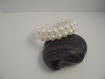 Bracelet femme argenté et perles blanc 