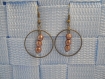 Boucles d'oreilles fantaisie bronze et perles 