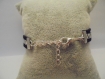 Bracelet manchette femme cuir, suédine et argenté zébré 