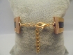 Bracelet manchette femme cuir et doré 