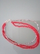 Bracelet perles de rocaille multi-rang rouge et argent 